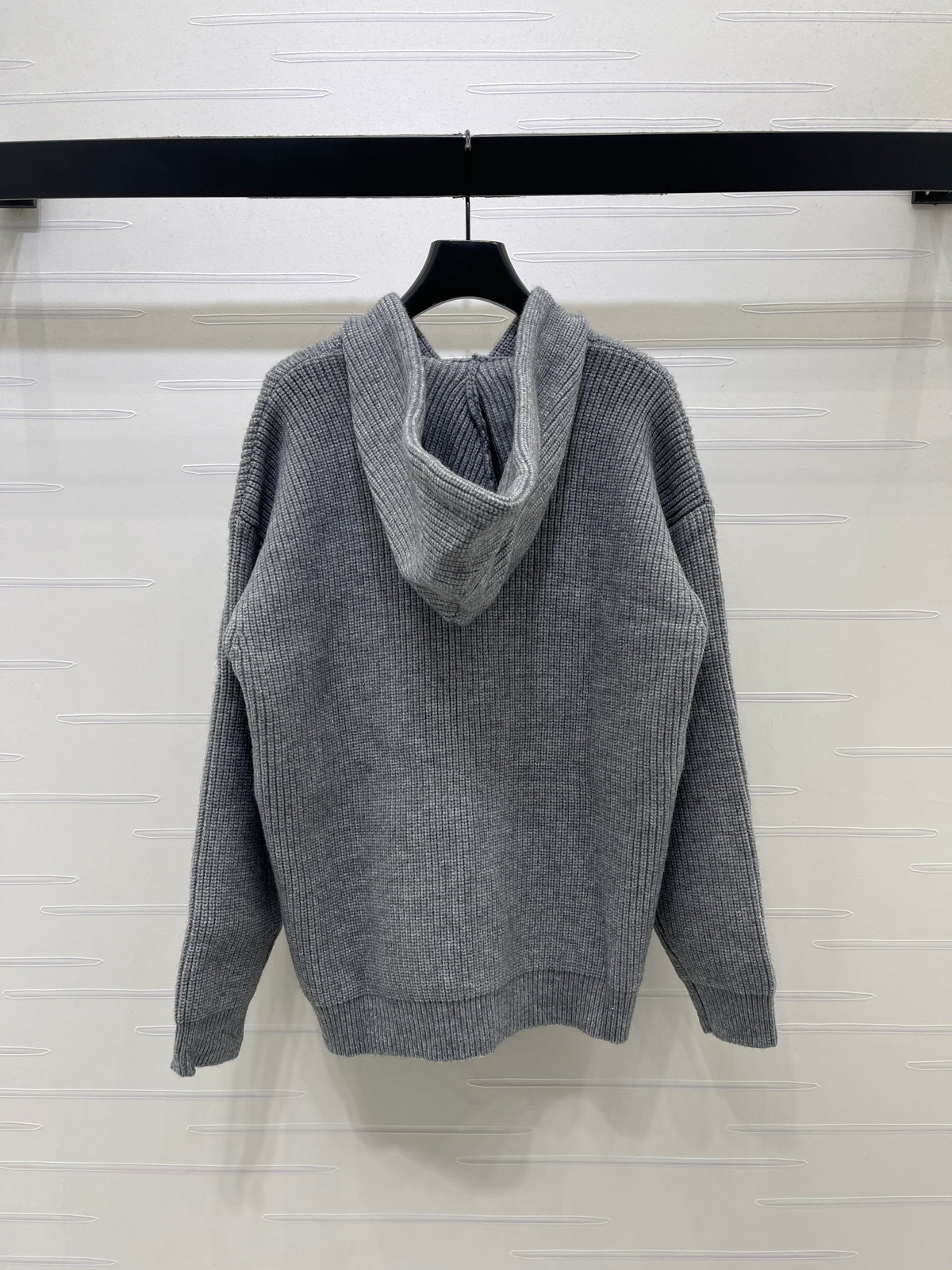CE 26S Hooded Cardigan Triomphe Logo Ribbed Wool 430324