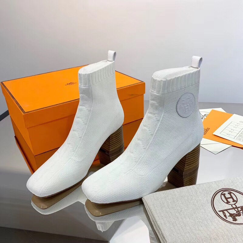 HM Volver Ankle Boot White Fabric 546190