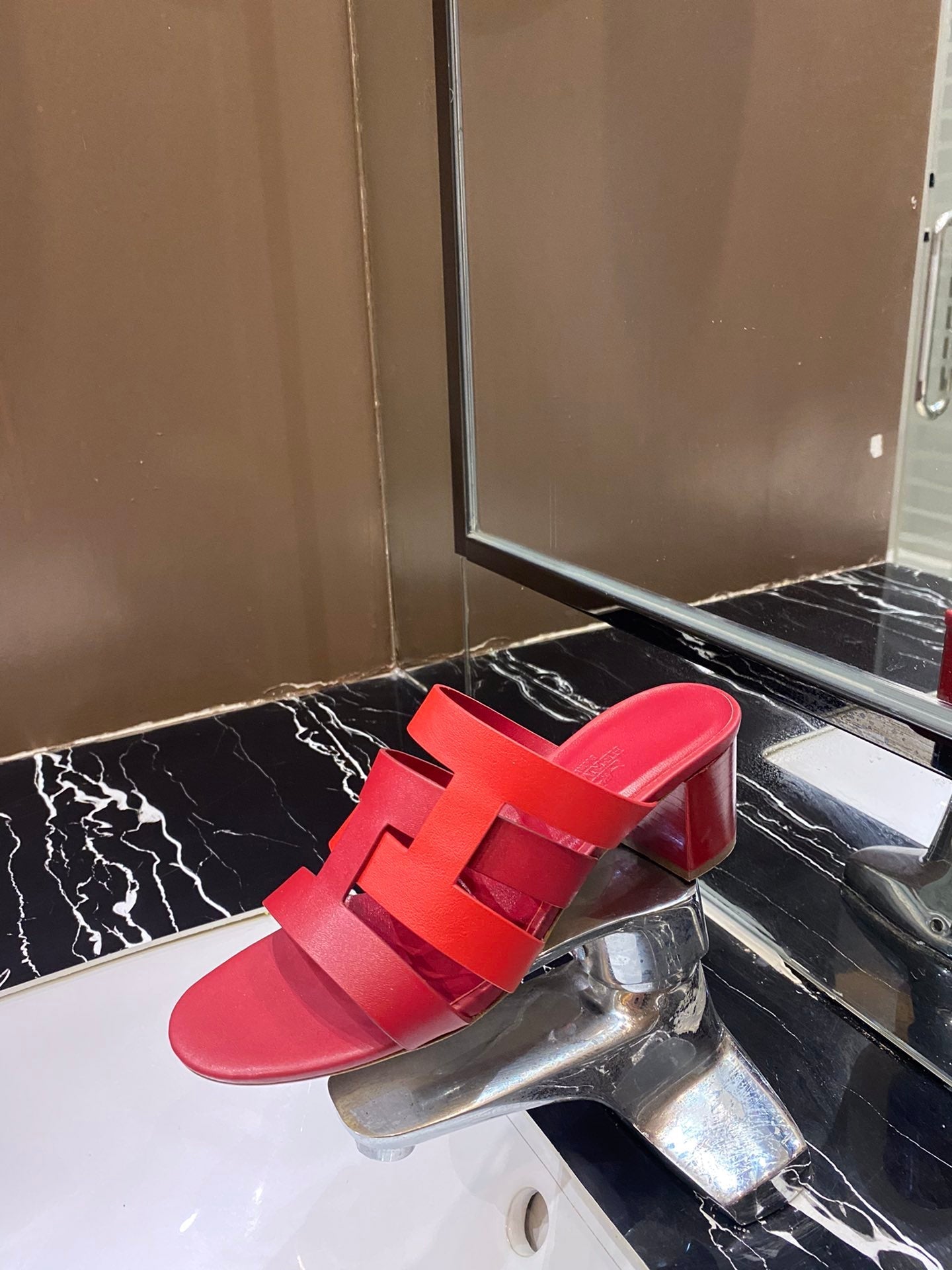 HM Amica Sandals 50mm Red Sheepskin 546230