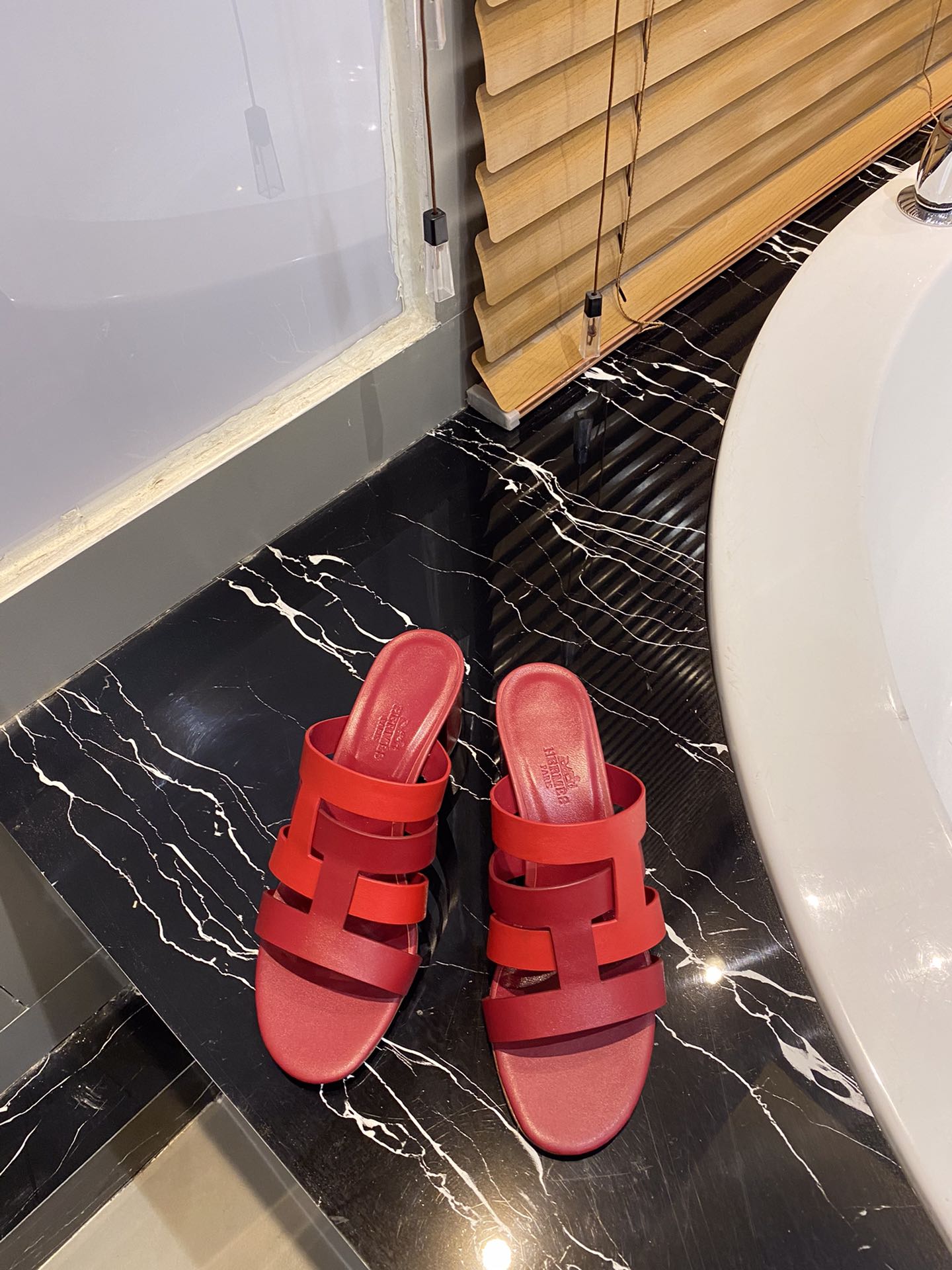 HM Amica Sandals 50mm Red Sheepskin 546230