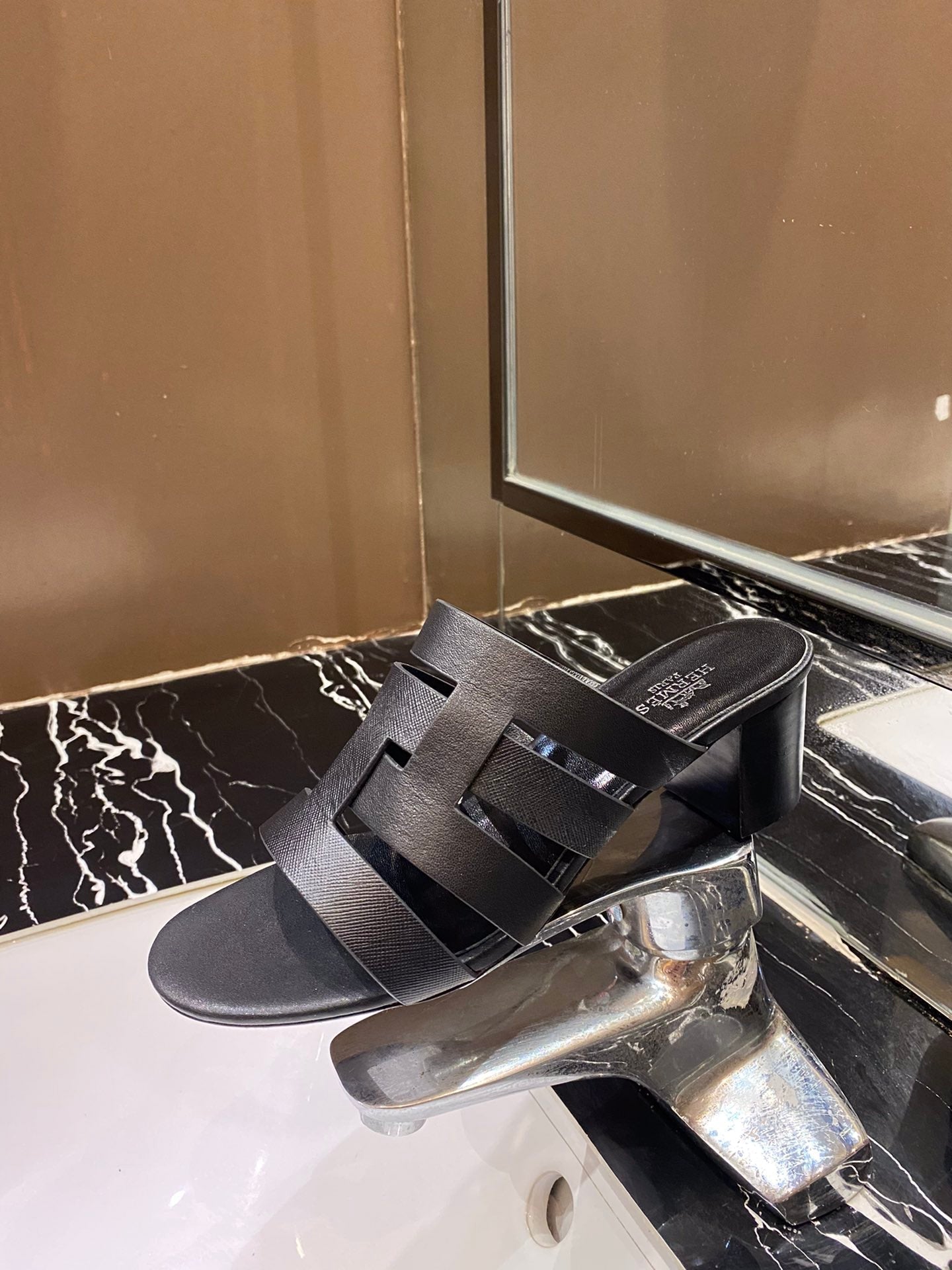 HM Amica Sandals 50mm Black Sheepskin 546228