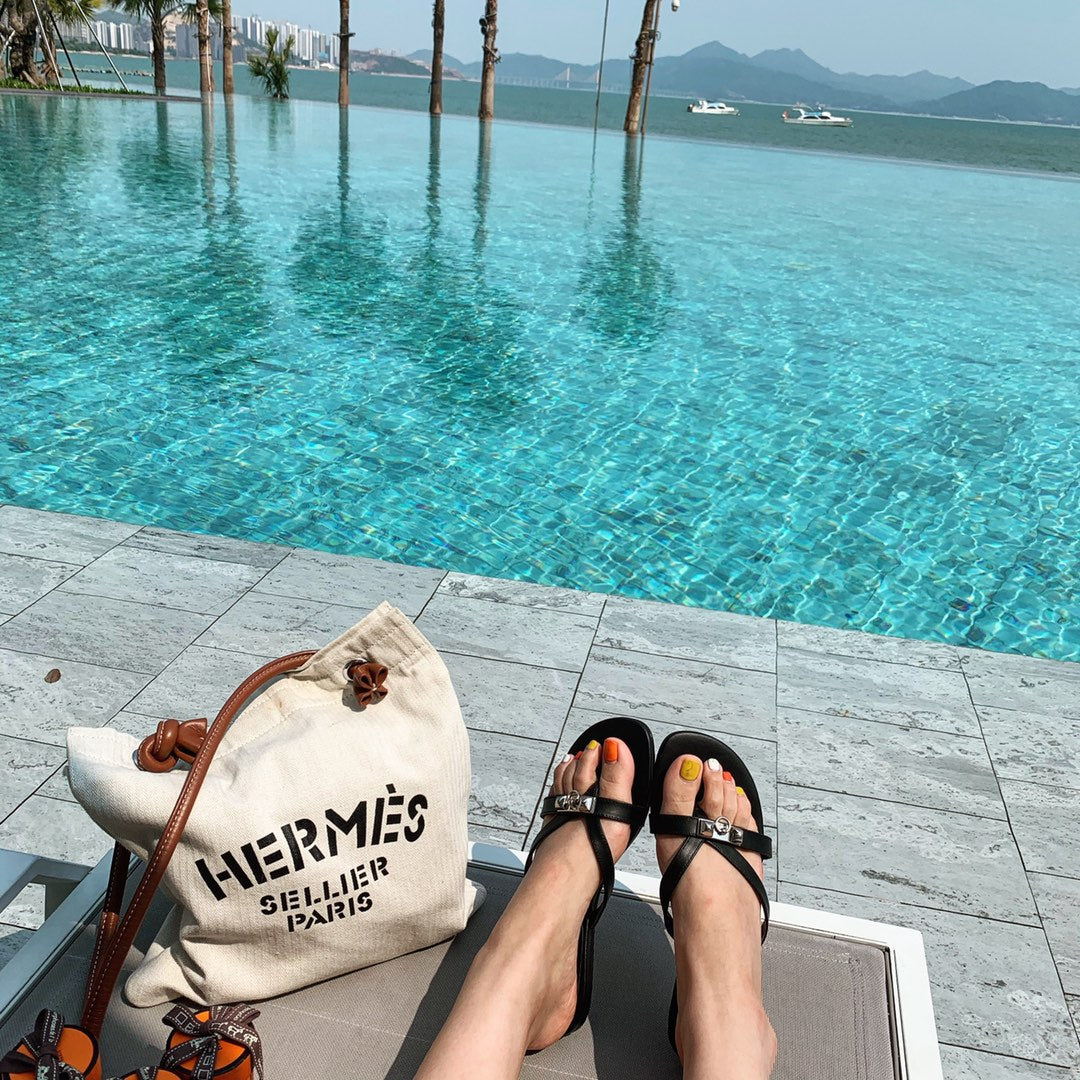 HM Medor Slippers Black Cowhide 546249