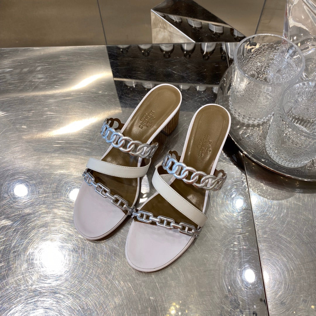 HM Amalfi Sandals 55mm Lavender Gray Sheepskin 546261