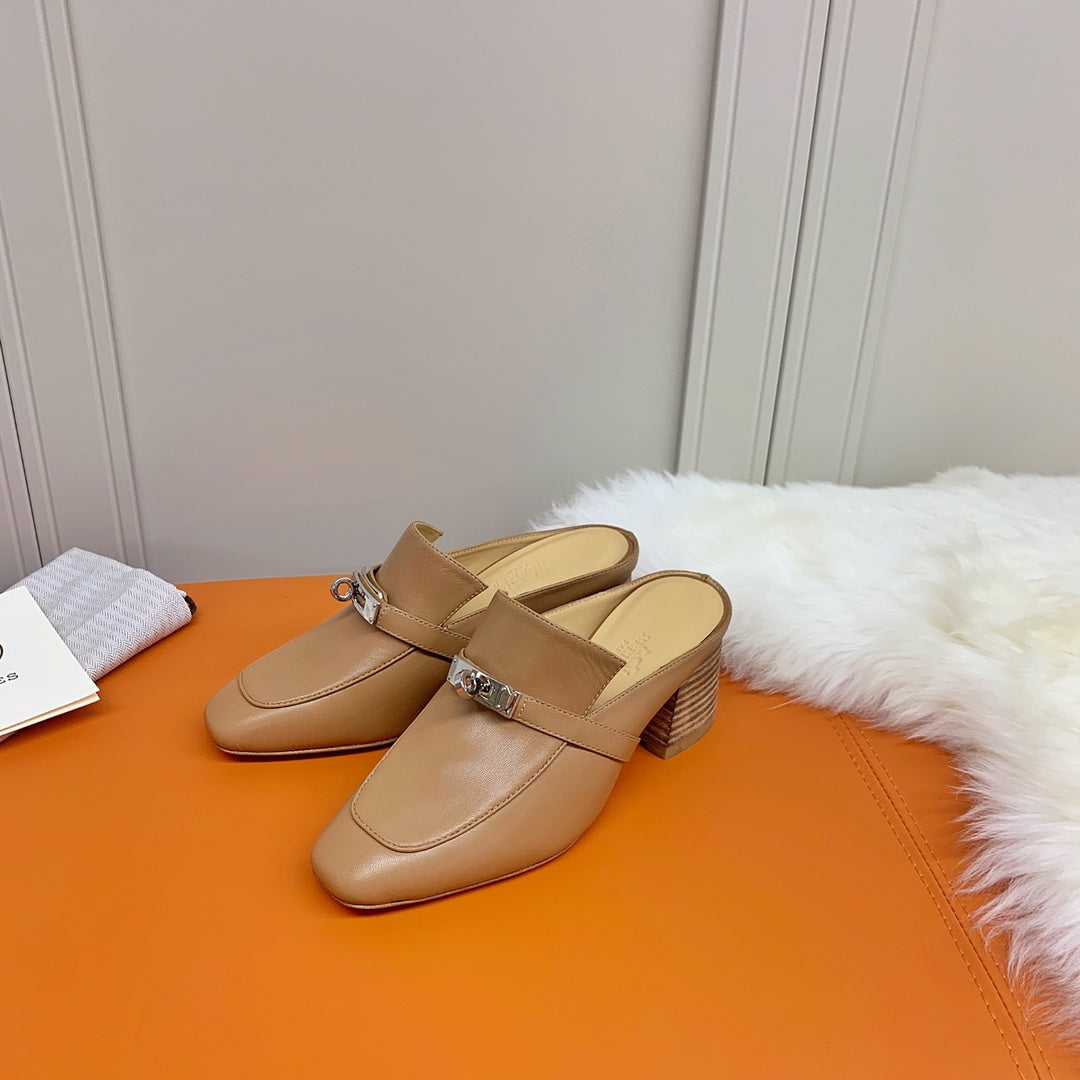 HM Blossom Mule 65mm Caramel Sheepskin  546304