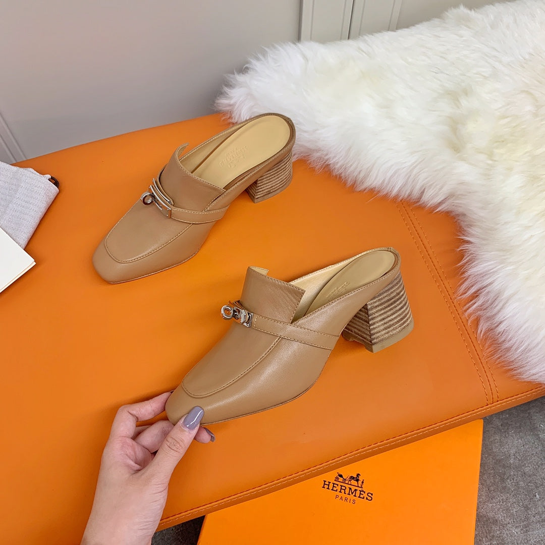 HM Blossom Mule 65mm Caramel Sheepskin  546304