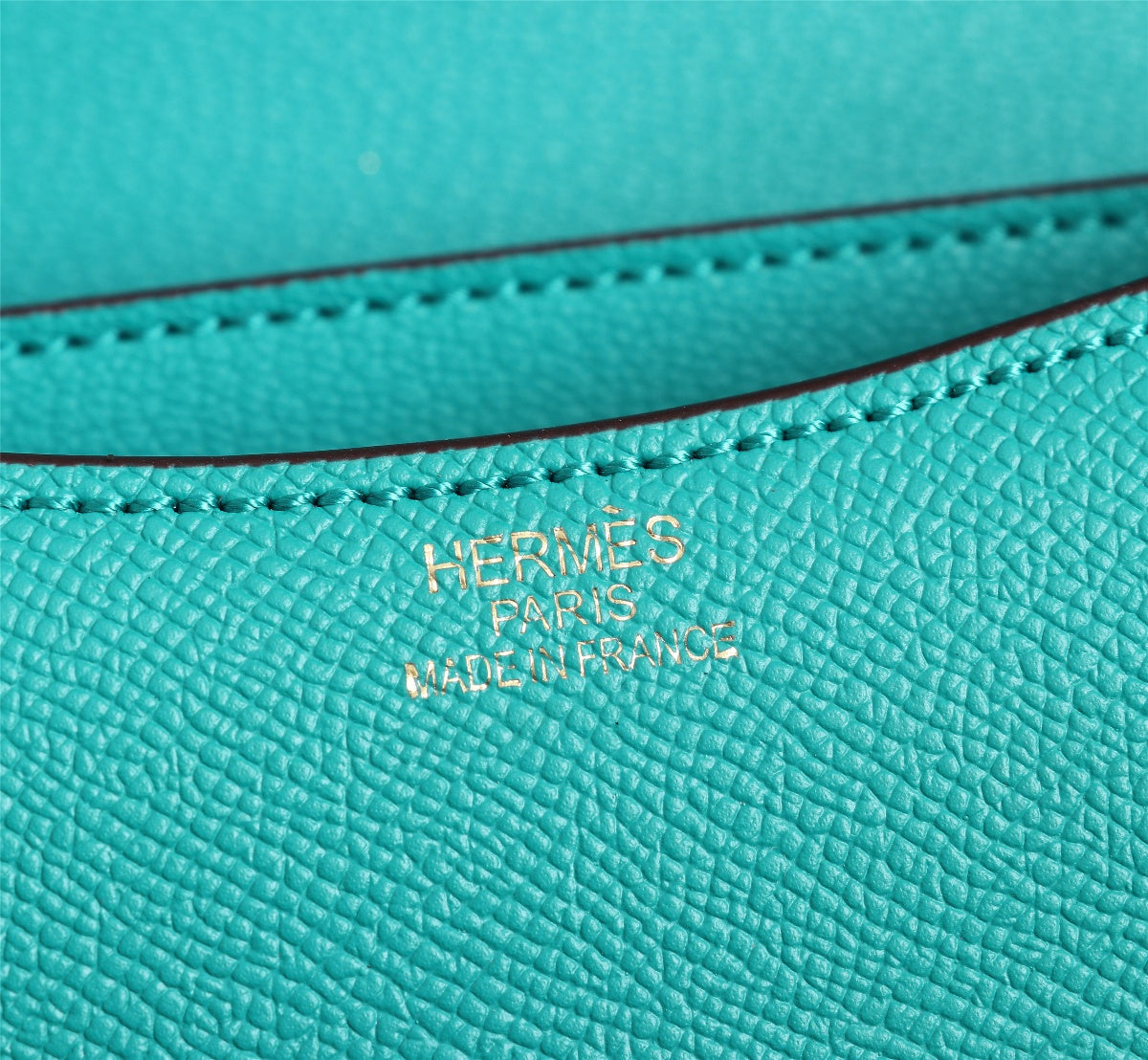 HM CONSTANCE BAG 19 TURQUOISE EPSOM GOLD HARDWARE