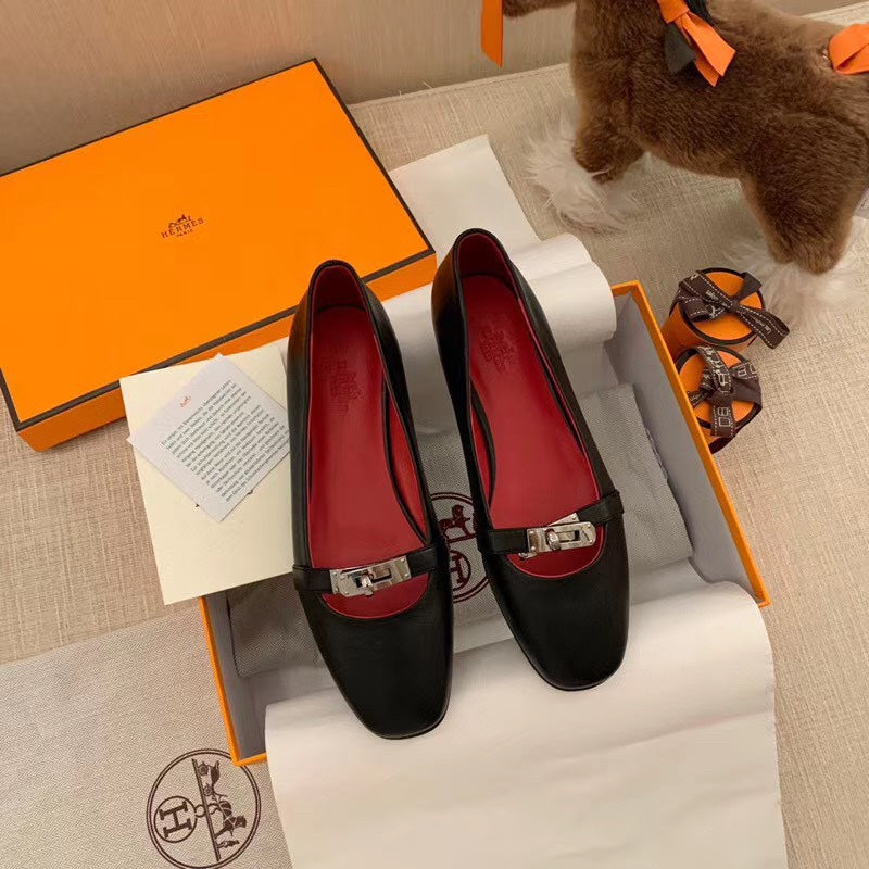 HM Liberty Ballet Flats Black Sheepskin 679996