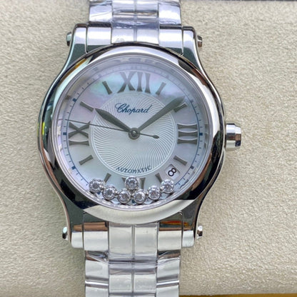 Happy Diamond Silver White Dial