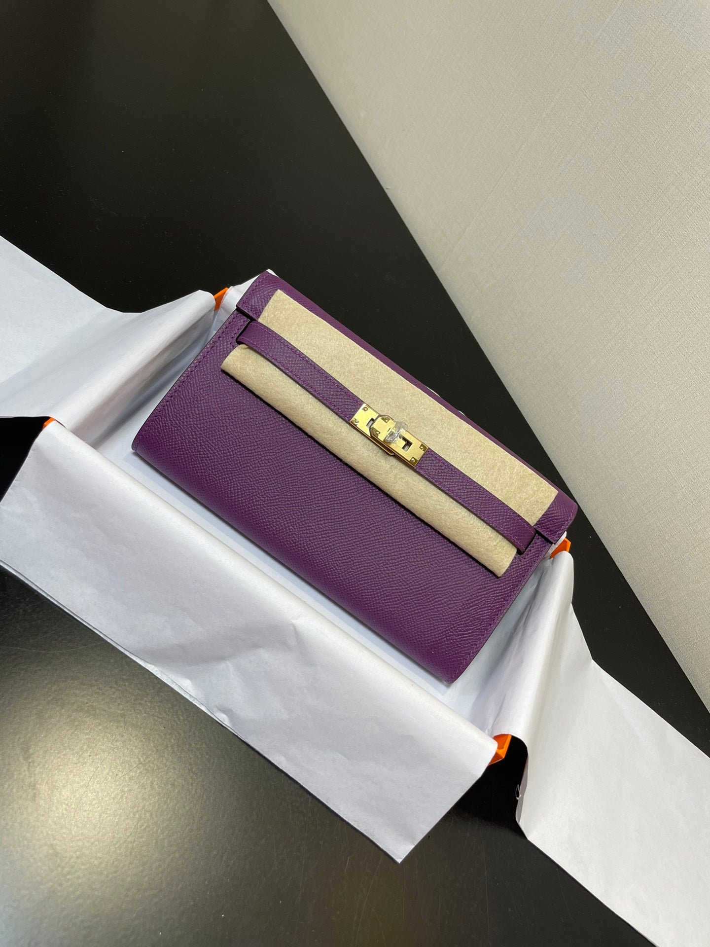 kelly woc 20.5 purple epsom gold hardware