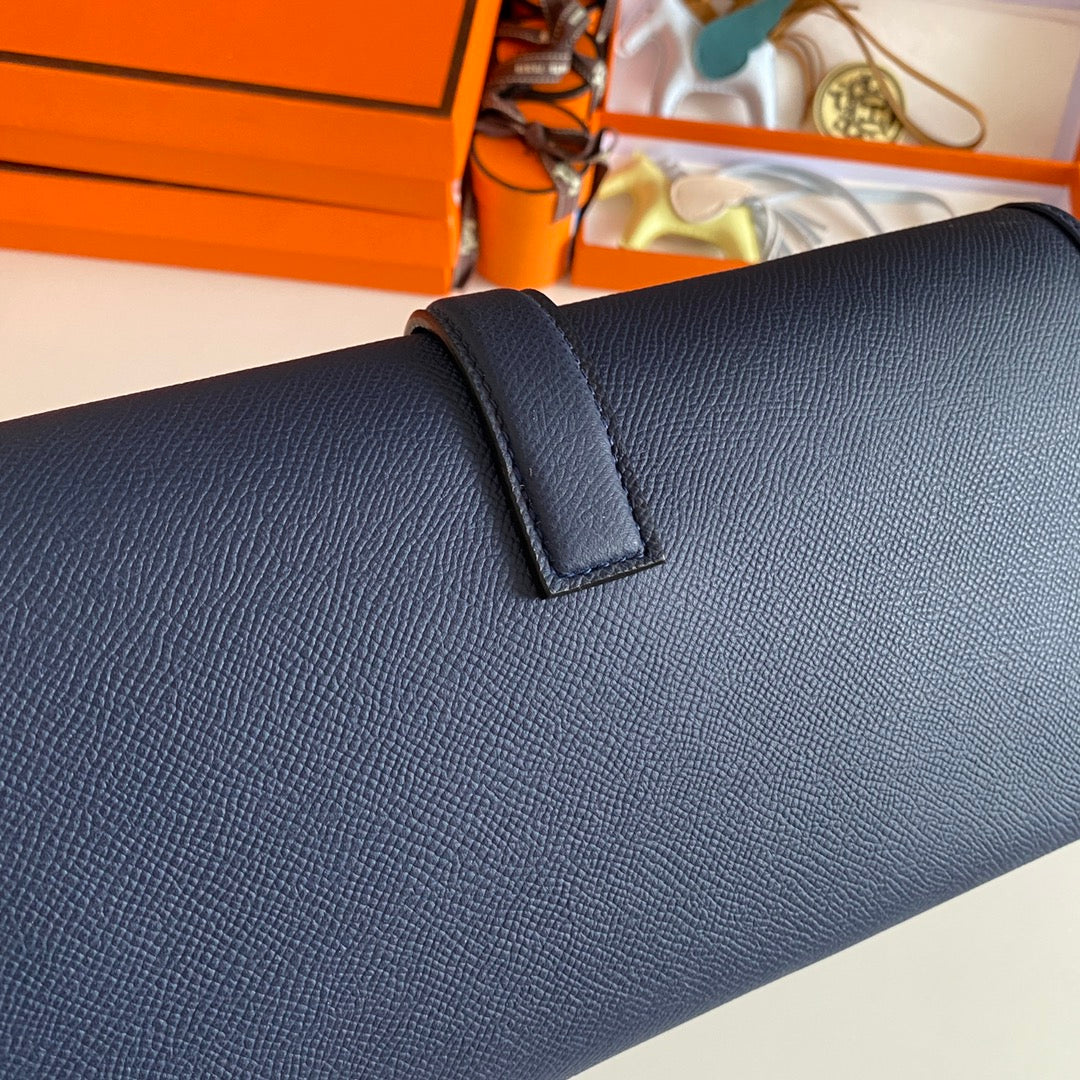 HM Jige Elan 29 Clutch In Navy Blue Calfskin (25 days of production)
