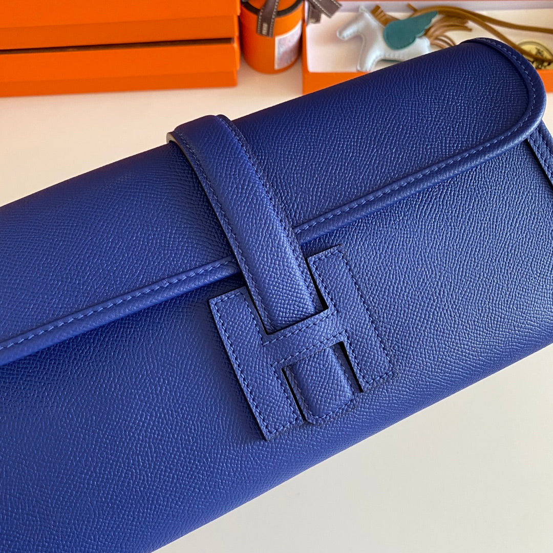 HM Jige Elan 29 Clutch In Cobalt Blue Calfskin (25 days of production)