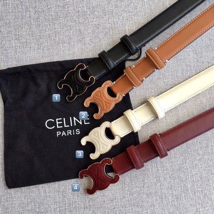 CELINE Medium Cuir Triomphe Belt 25mm Wine Calfskin