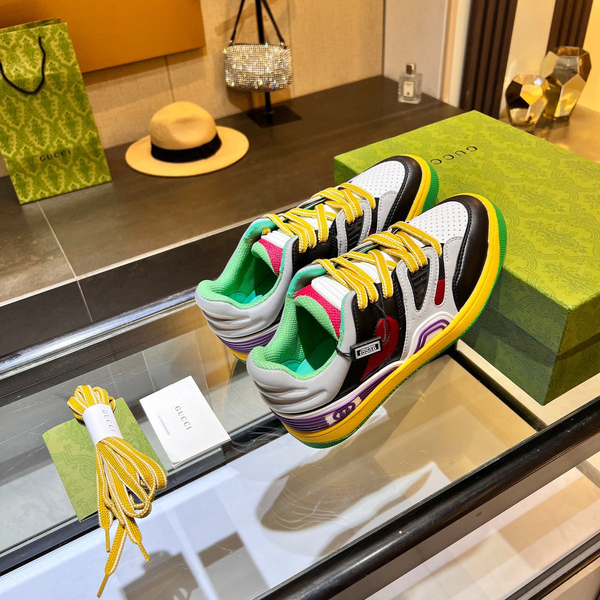 GG Basket Low Trainers Mulitcolor Leather 816637