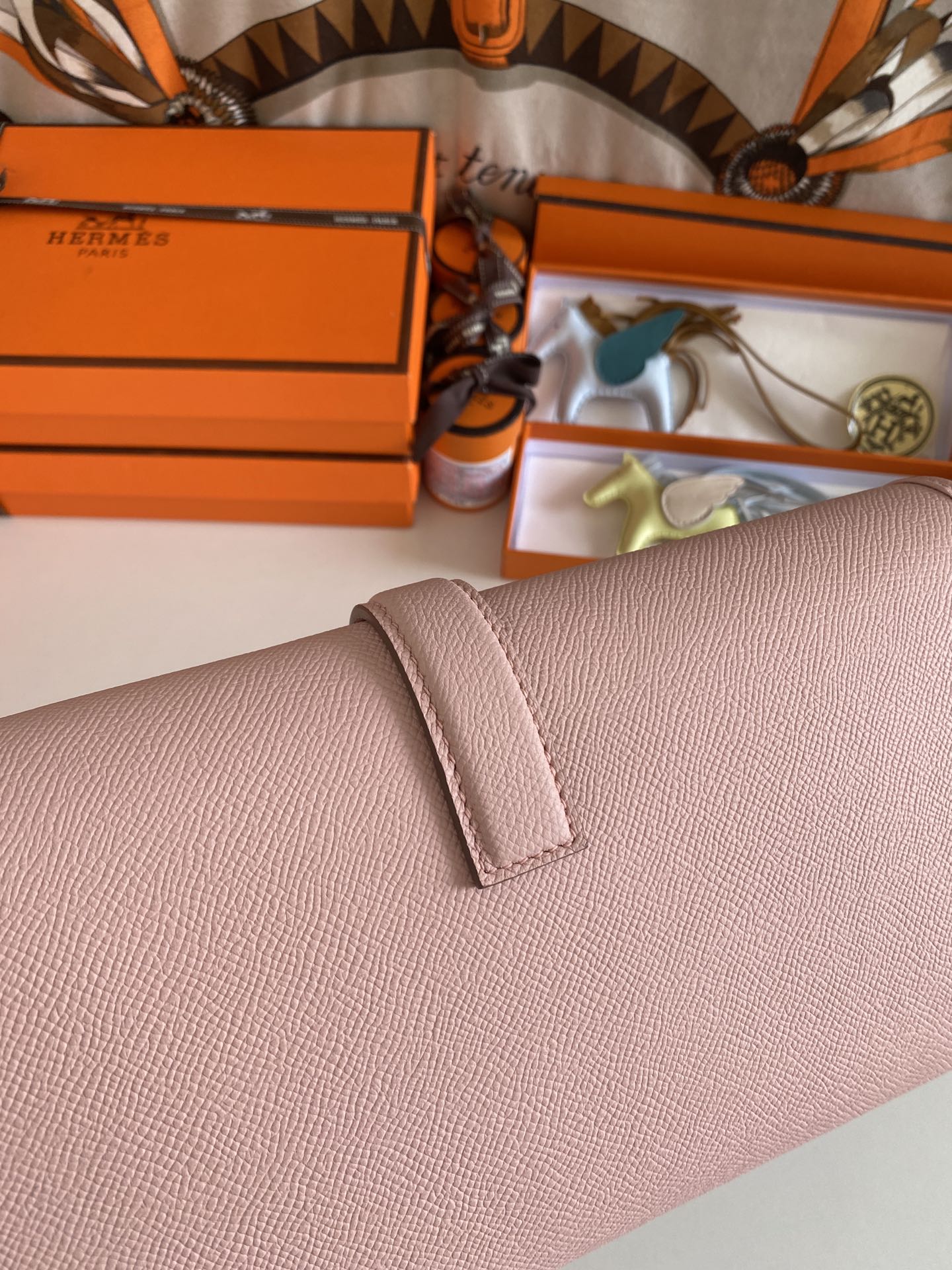 HM Jige Elan 29 Clutch In Crepe Pink Calfskin (25 days of production)