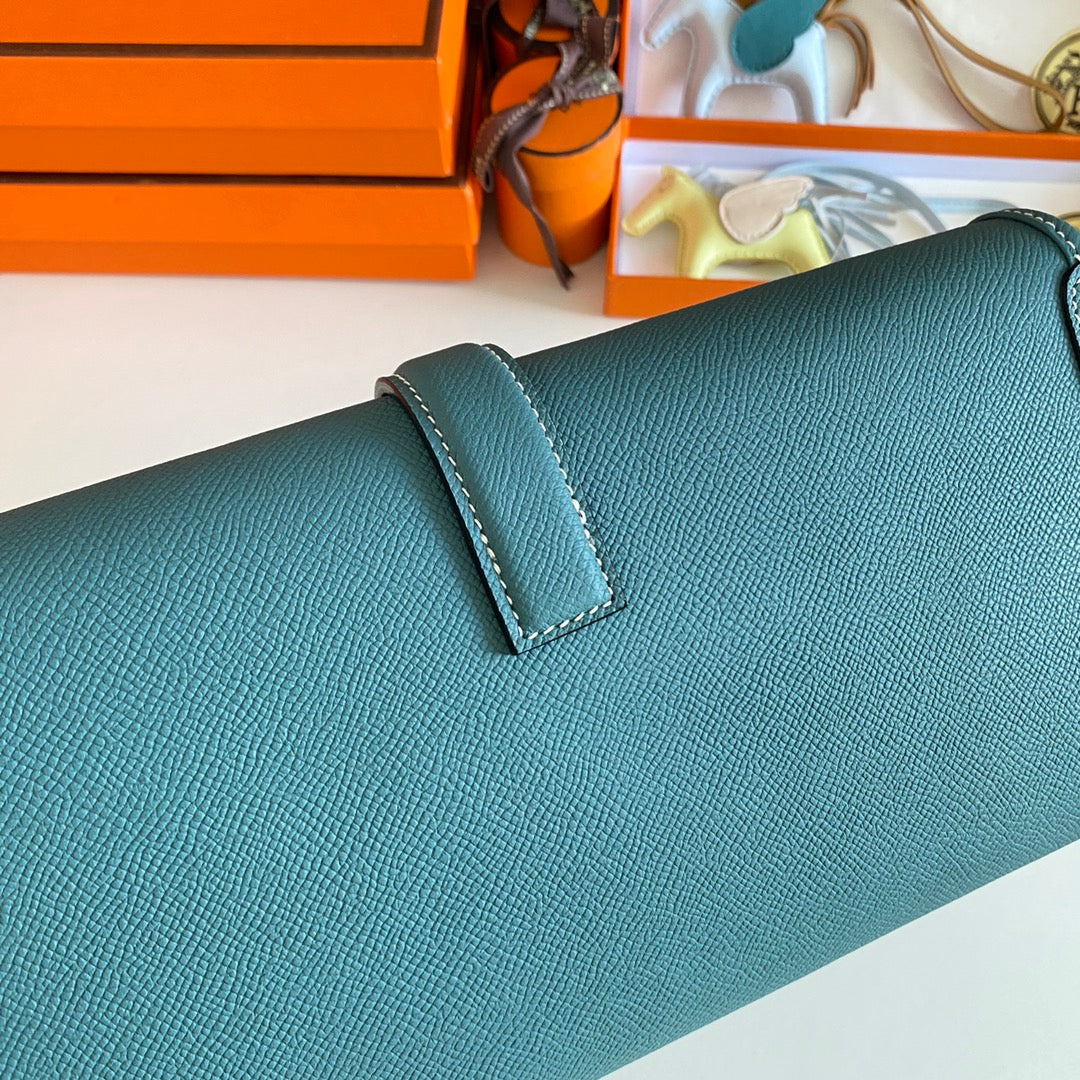 HM Jige Elan 29 Clutch In Aegean Blue Calfskin (25 days of production)
