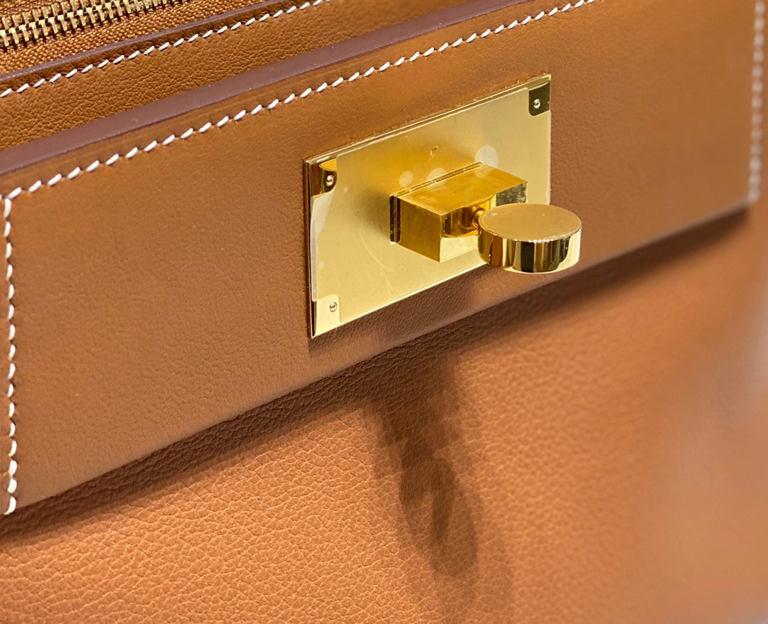 HM Mini 24 Sur 24 Bag 21cm Gold Swift Cowhide Gold Hardware 250264