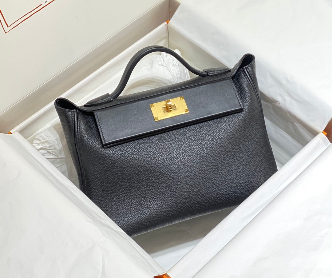 HM 26s 24/24 Bag 29cm Black Togo Leather