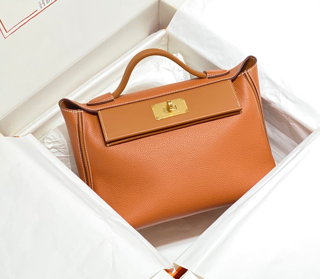 HM 26s 24/24 Bag 29cm Tan Brown Togo Leather