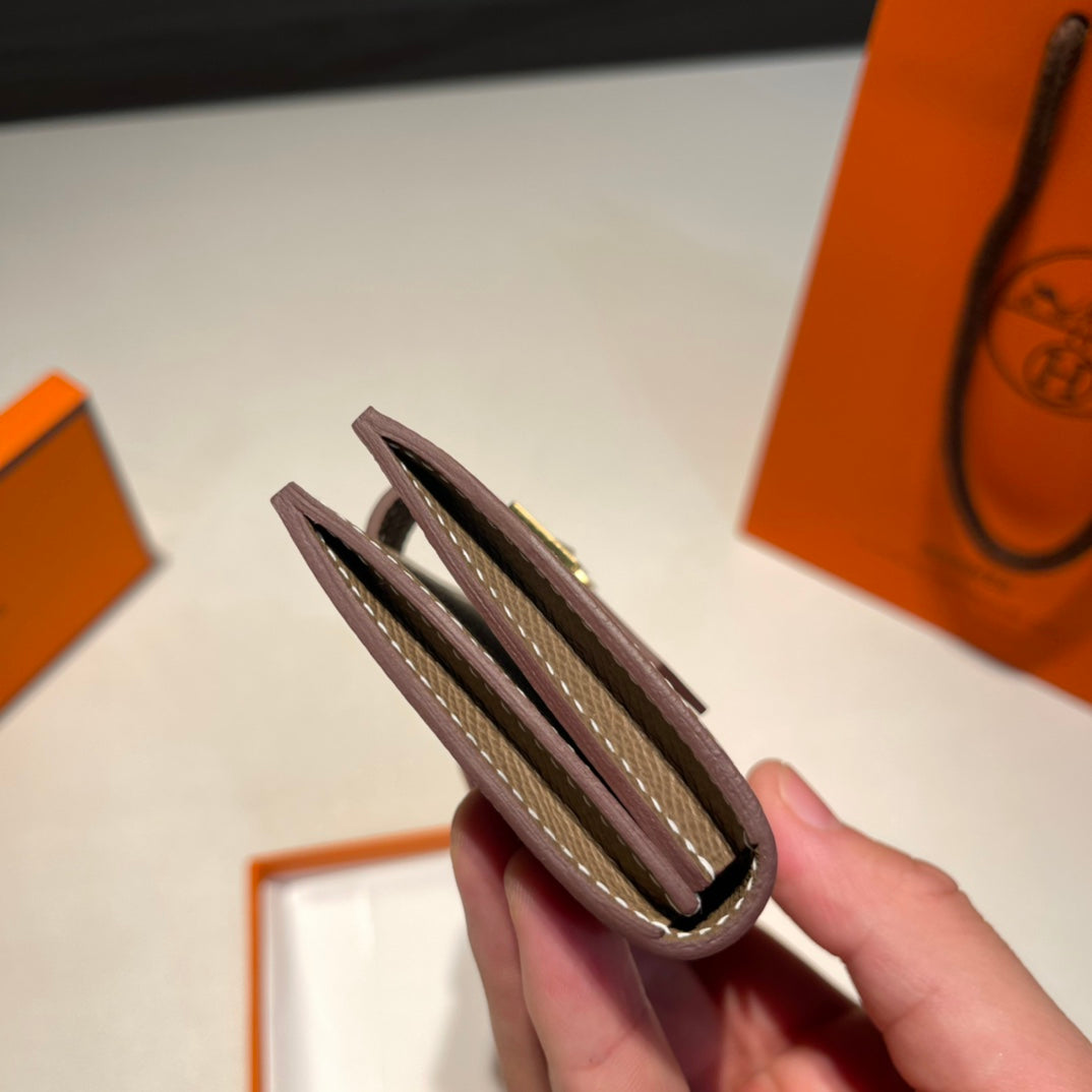 HM Mini Bearn Wallet 10.5 Etoupe Epsom GHW
