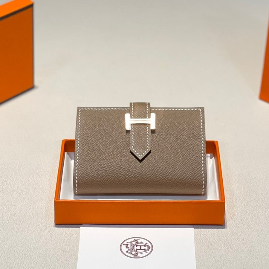HM Mini Bearn Wallet 10.5 Etoupe Epsom GHW