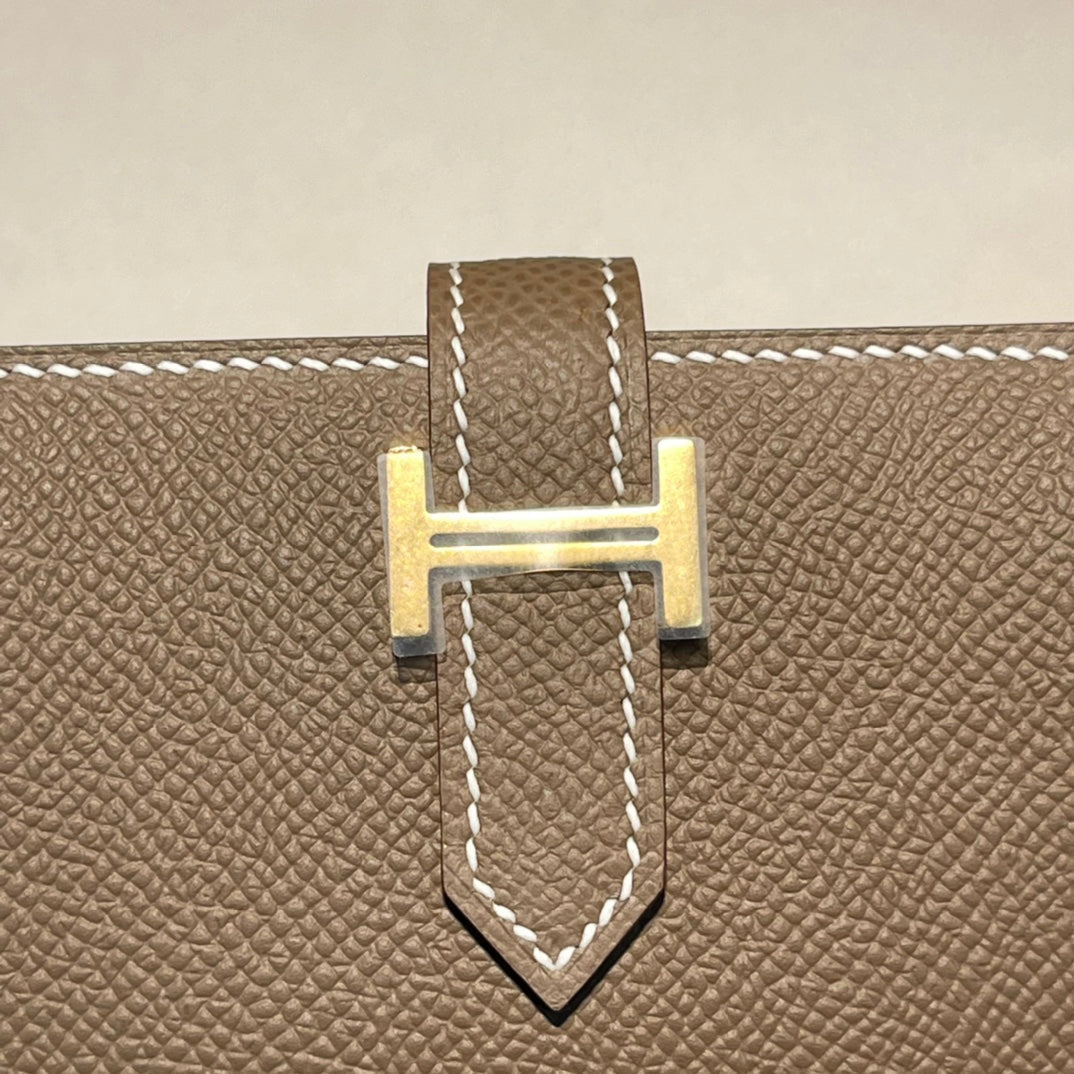 HM Mini Bearn Wallet 10.5 Etoupe Epsom GHW