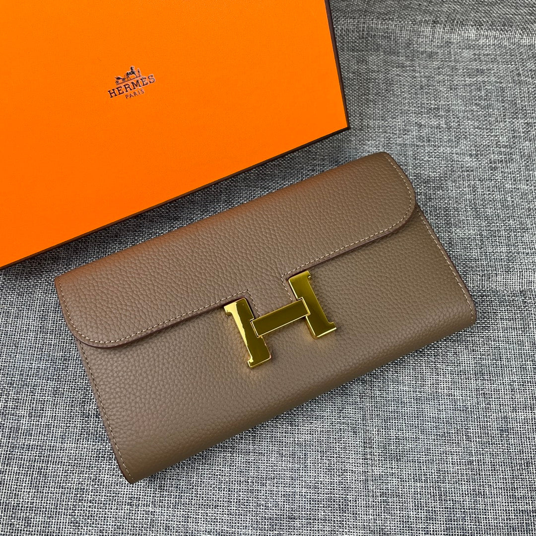HM Clutch Constance 22 Ash Brown Calfskin GHW