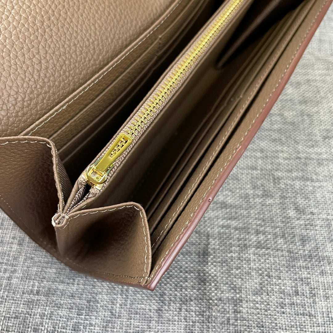 HM Clutch Constance 22 Ash Brown Calfskin GHW