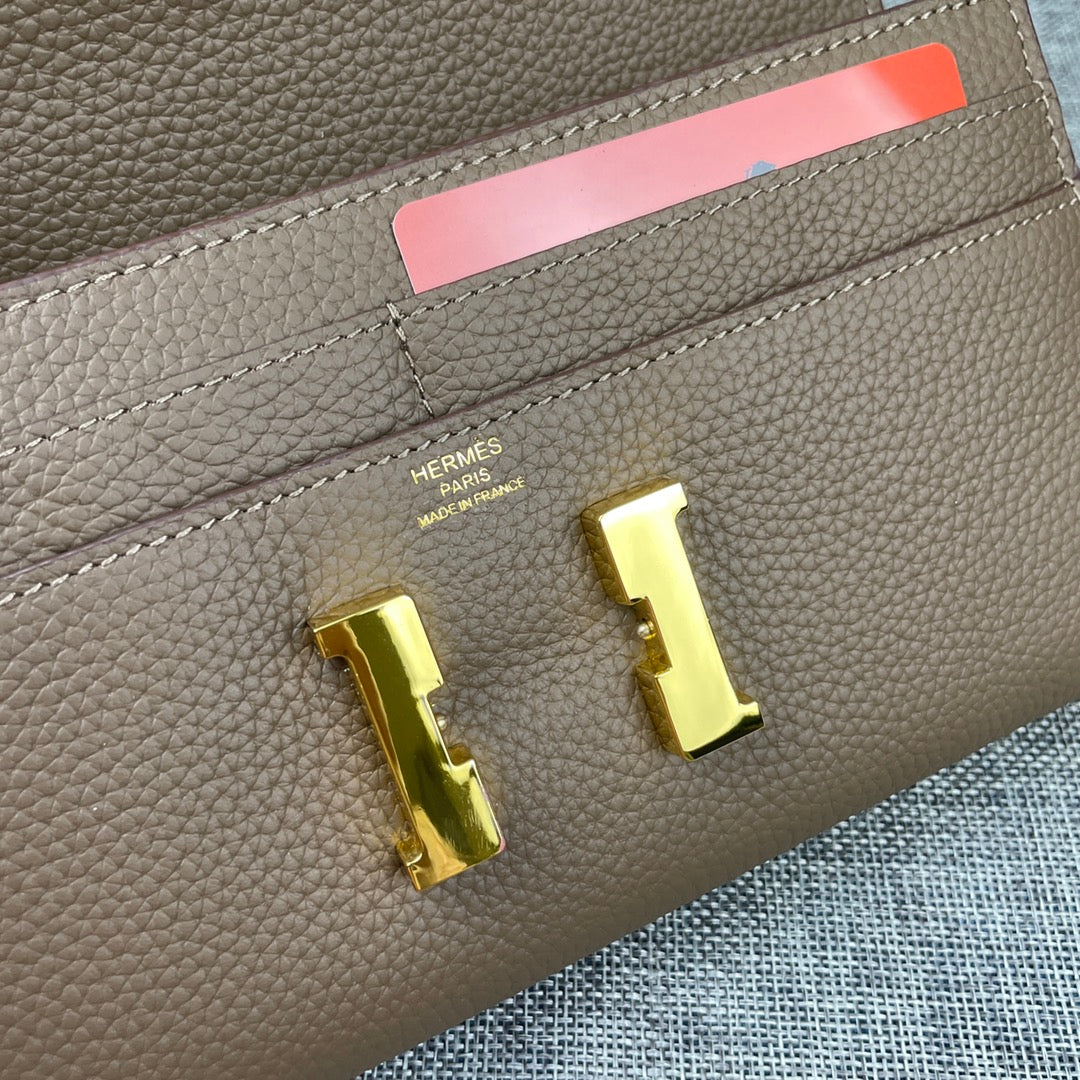 HM Clutch Constance 22 Ash Brown Calfskin GHW
