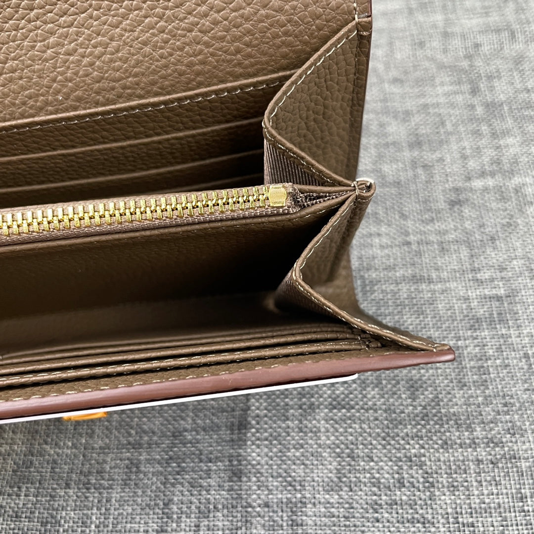 HM Clutch Constance 22 Ash Brown Calfskin GHW