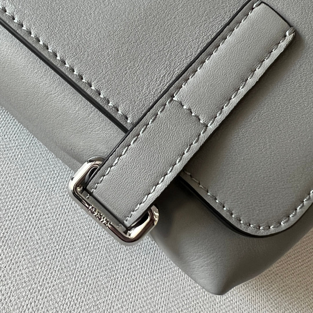 Loewe XS Military Messenger Bag 24.5 Light Grey Cowhide