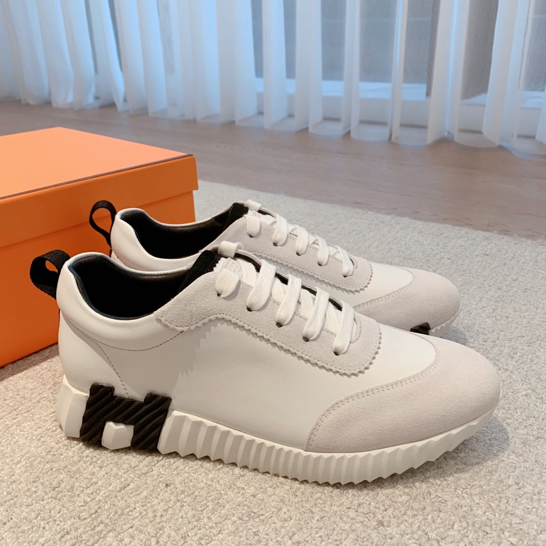HM Bouncing Sneakers Black Light Grey Suede Sheepskin 705788