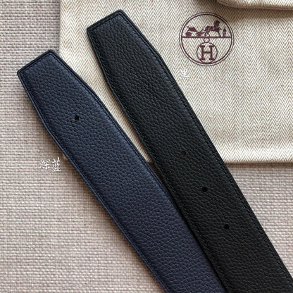 HERMES BELT BUCKLE & REVERSIBLE BLACK LEATHER STRAP 38MM GOLD HARDWARE