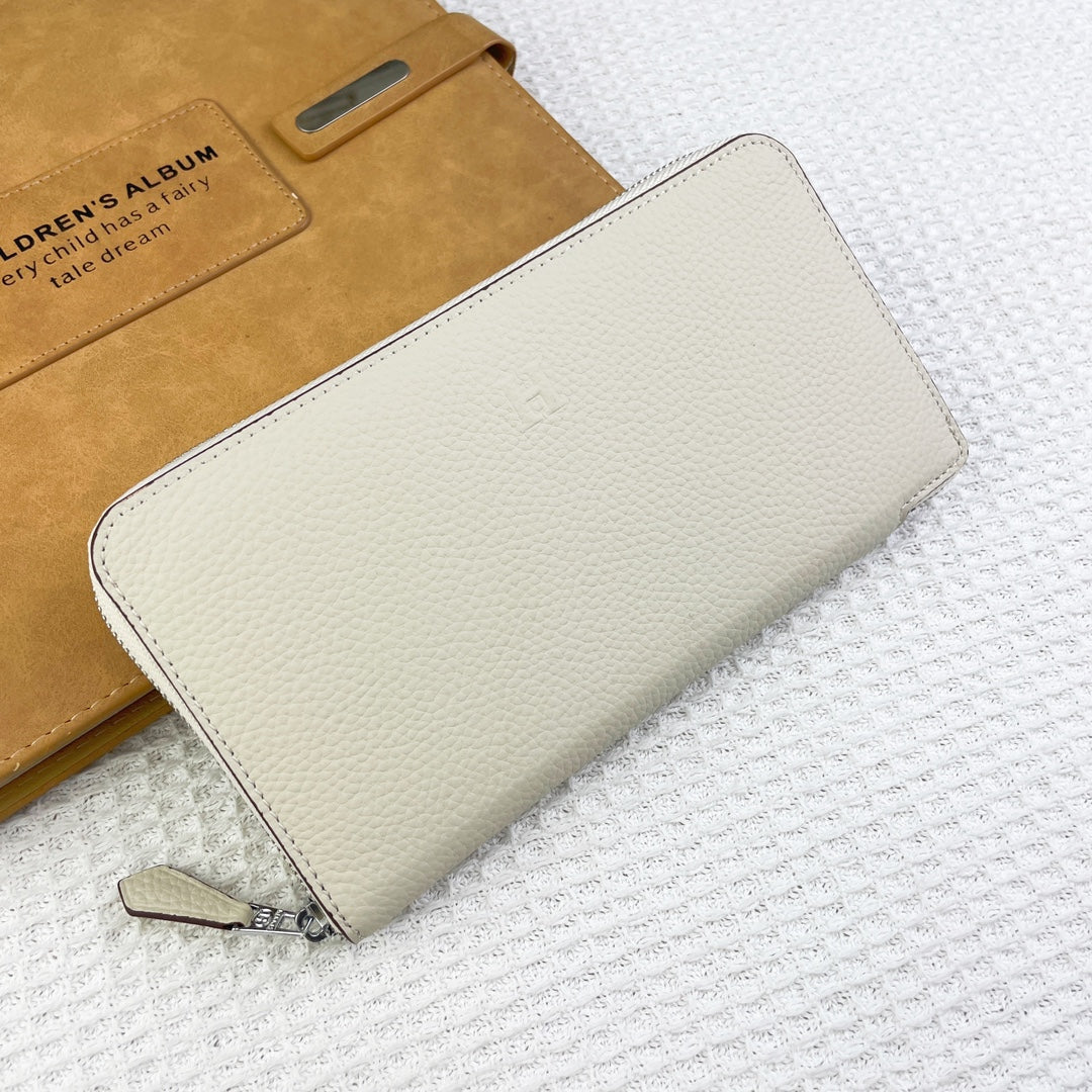 HM Silk'in Classic Wallet 20 Cream Grained Calfskin