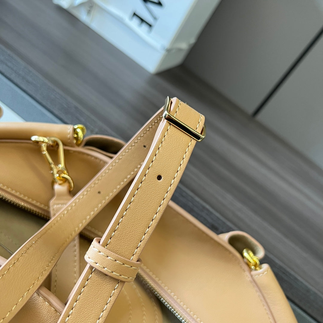Loewe Small Paseo Chain Shoulder Bag Beige Calfskin