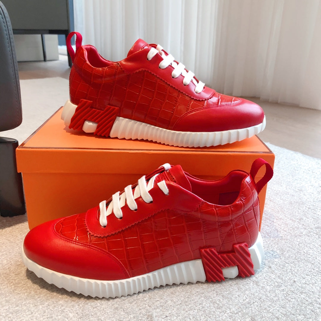 HM Bouncing Sneakers Red Embossed Sheepskin 705795