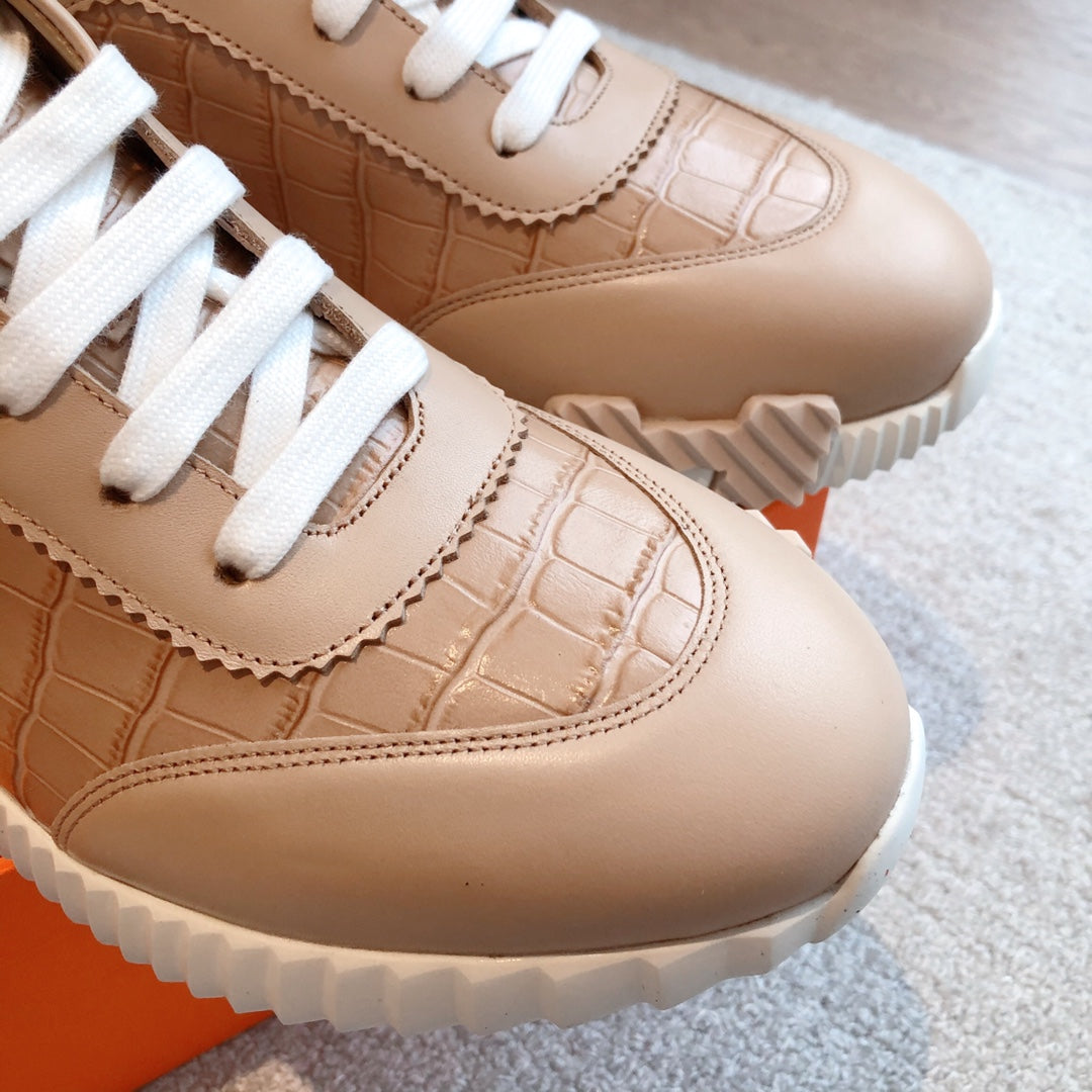 HM Bouncing Sneakers Beige Embossed Sheepskin 705801
