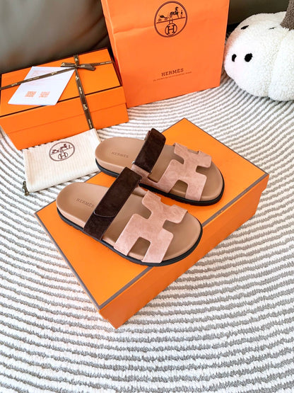 HM Chypre Sandal Light Pink Mix Dark Brown Suede 963532