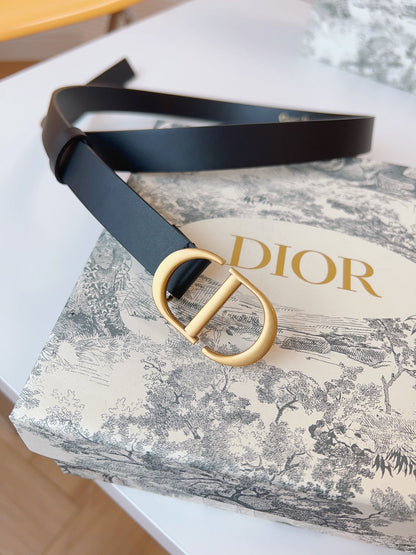 DIOR 25S BELT 20 MM IN BLACK CALFSKIN 613184