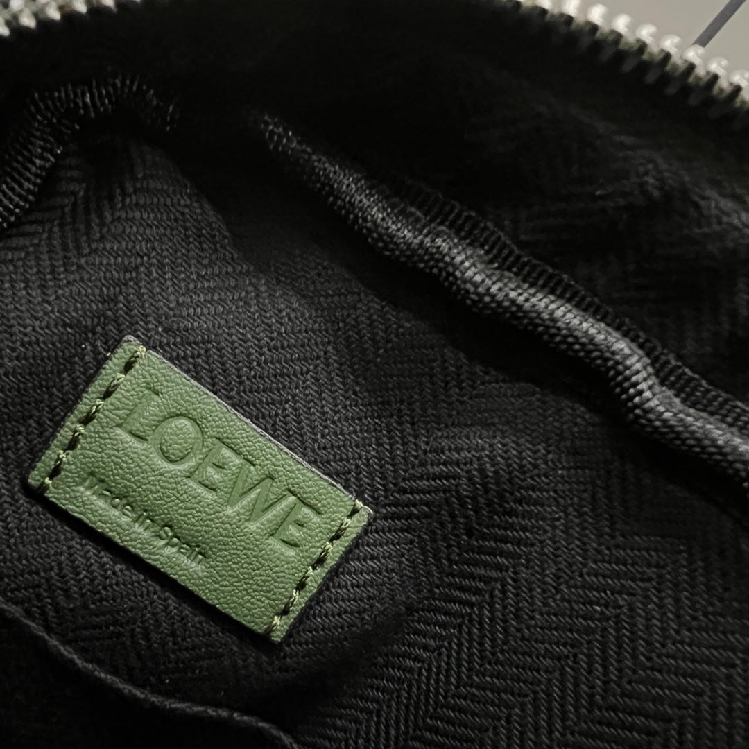 Loewe XS Military Messenger Bag 24.5 Olive Green Cowhide