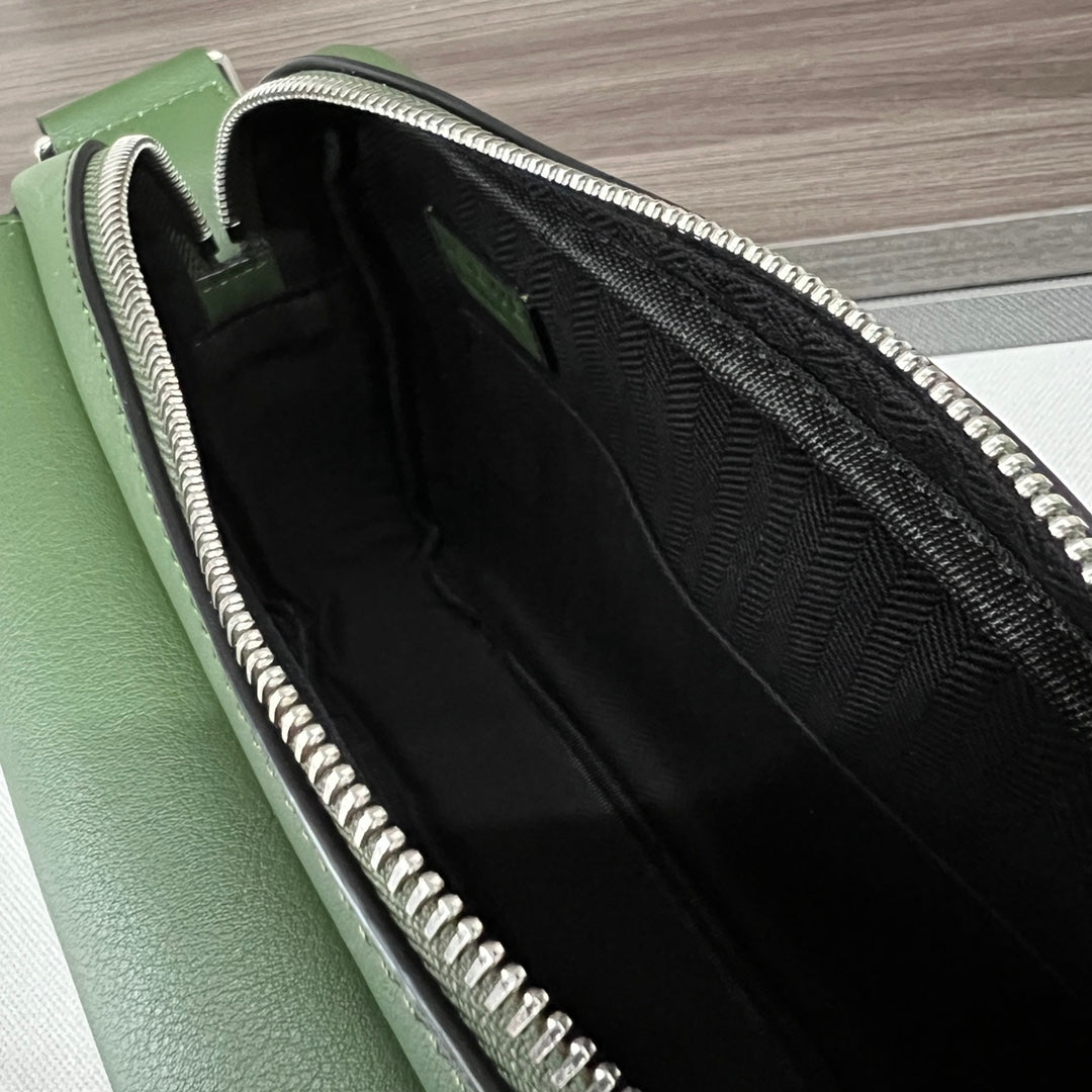 Loewe XS Military Messenger Bag 24.5 Olive Green Cowhide