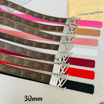 LOUIS VUITTON LV Initiales 30mm Reversible Belt Gold Rotating Buckle Burgundy Brown Leather