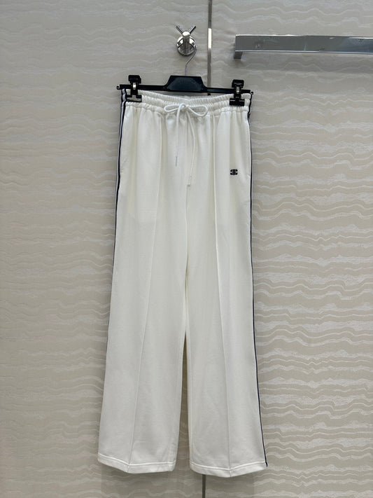 Celine Sports Straight Pants White Cotton