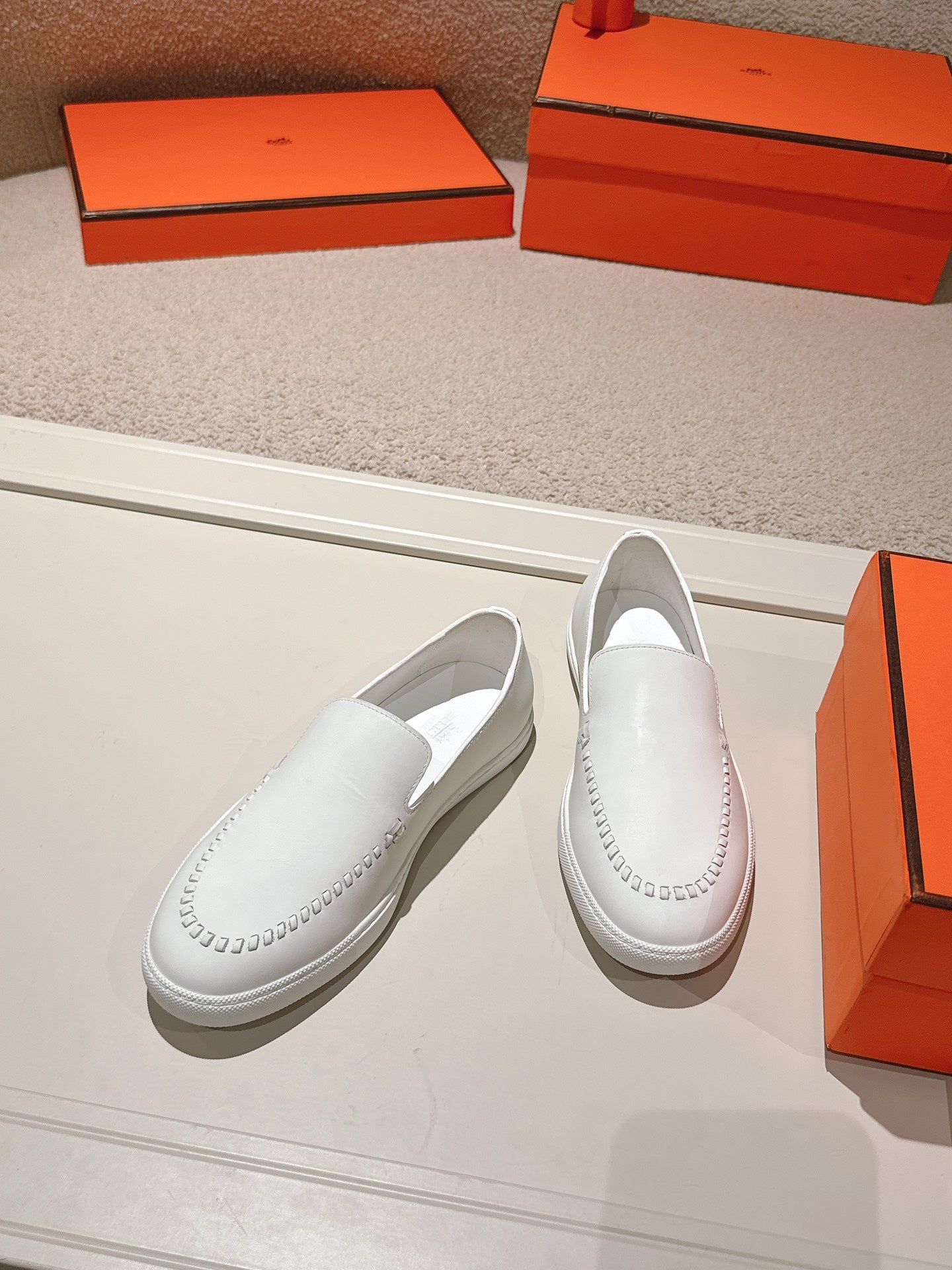HM Julien Loafer White Calfskin 577429