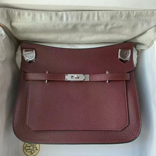 HM Jypsière 28 Bag Burgundy Togo Leather