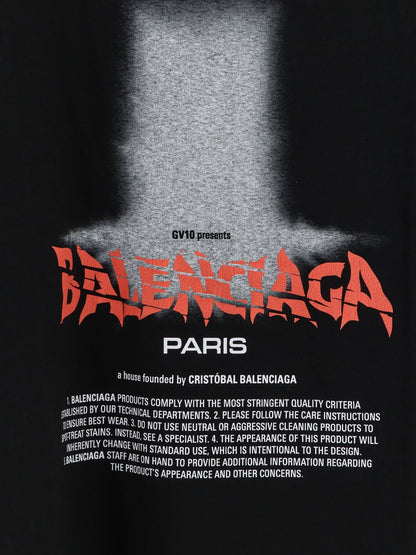 Balenciaga The Door Cotton T-Shirt Black