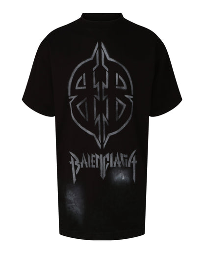 Balenciaga Mens Oversized Metal BB Stencil T-Shirt