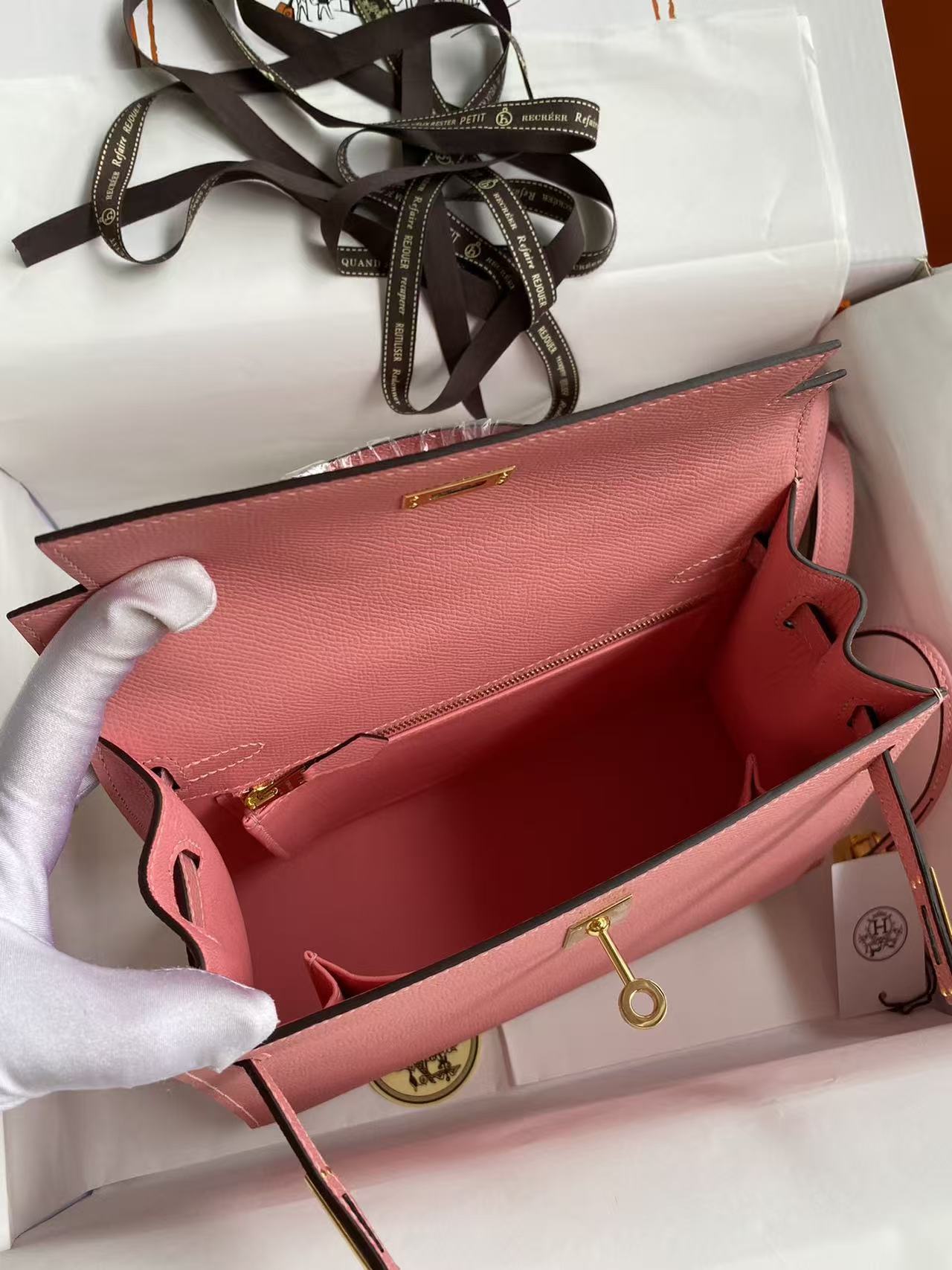 HM Mini Kelly 25cm Light Pink Epsom Leather