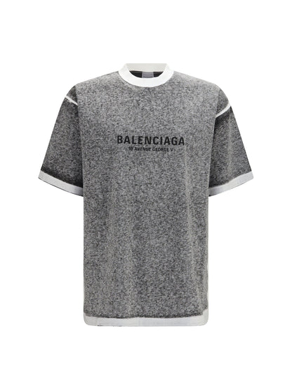 Balenciaga Oversized Mélange T-shirt Black Men