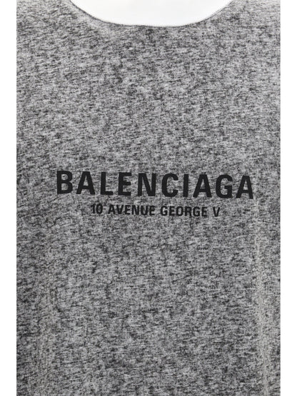 Balenciaga Oversized Mélange T-shirt Black Men
