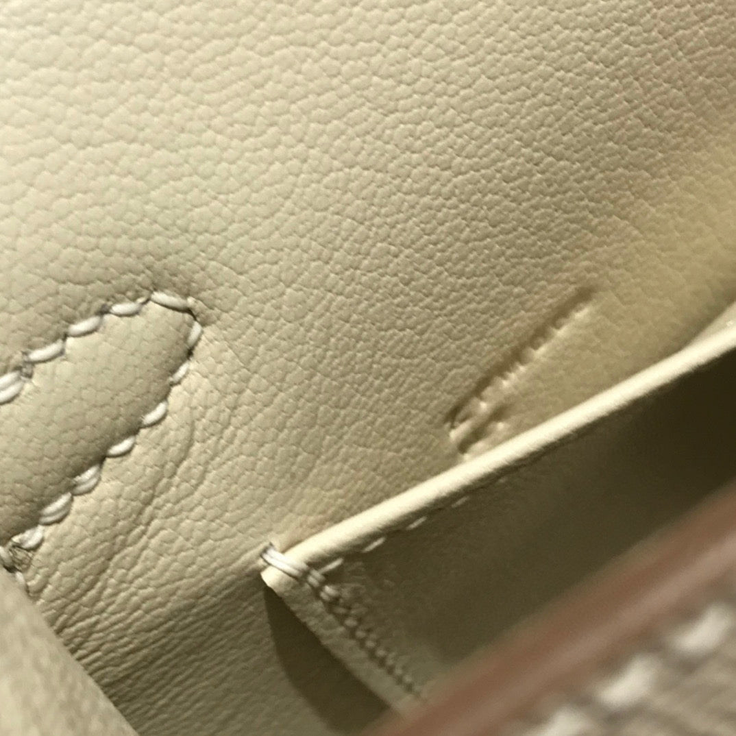 HM KELLY MINI 20 WHITE EPSOM GOLD HARDWARE 759206